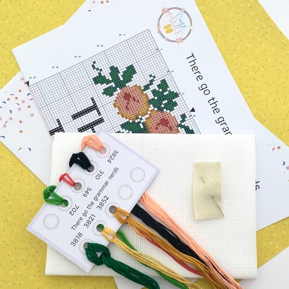 "There Their They're" Cross Stitch Kit (9") - Picture 2 of 2